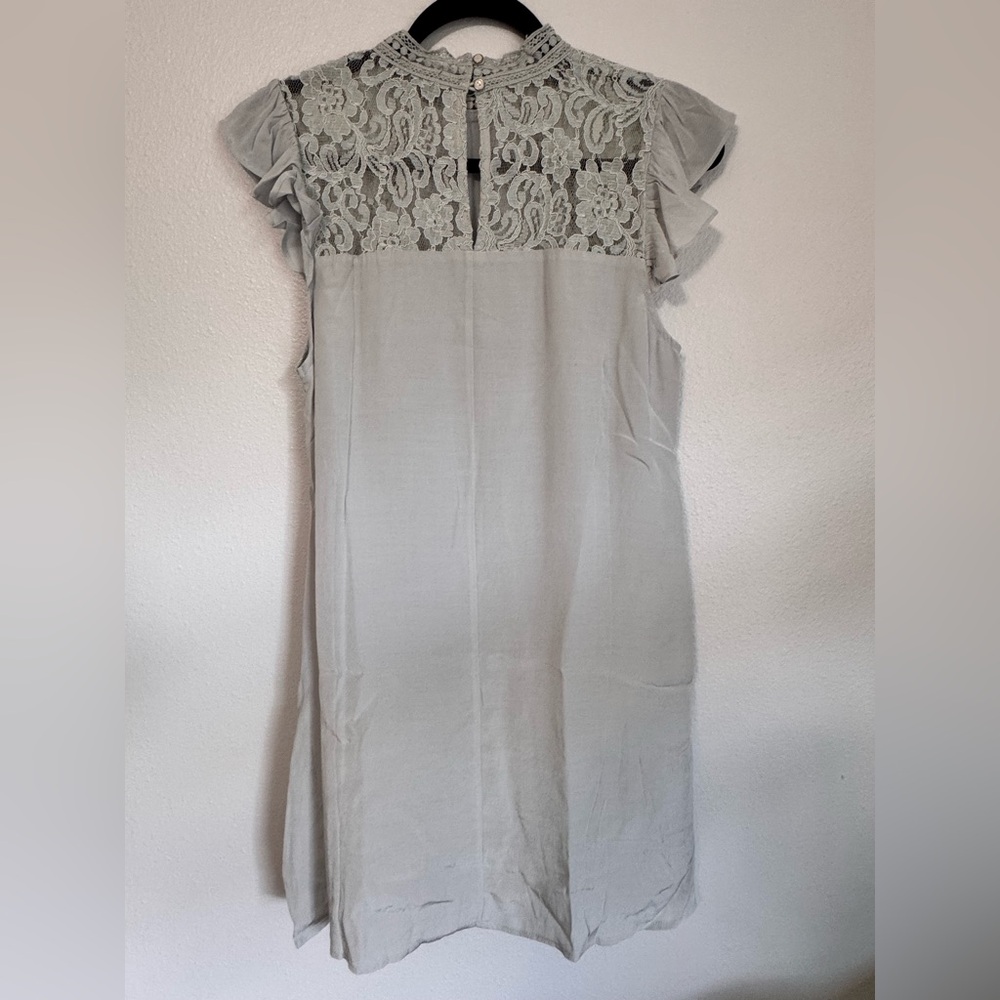 Vici Women's Casual Dress with Lace in Light Gray
